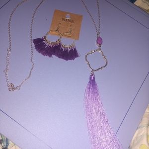 Tassel necklace and earrings